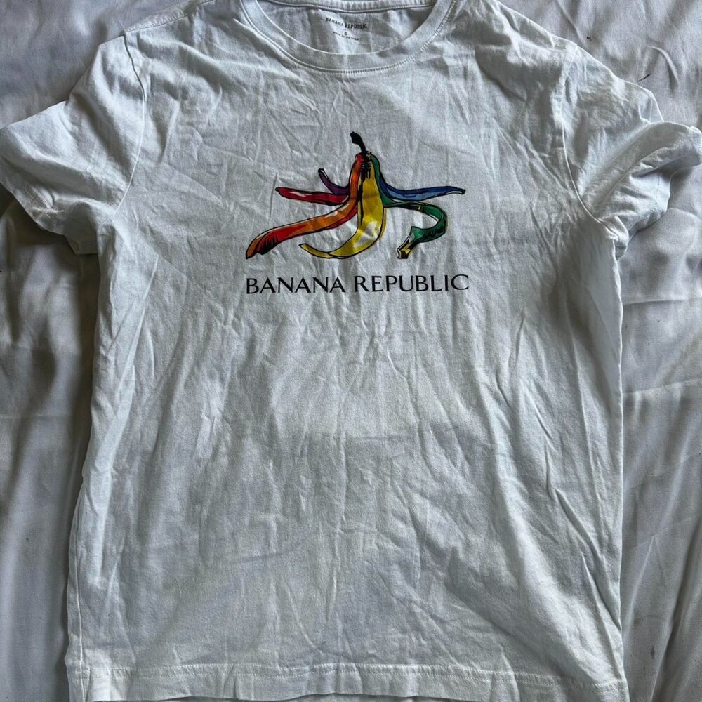 White And Rainbow Banana Republic
